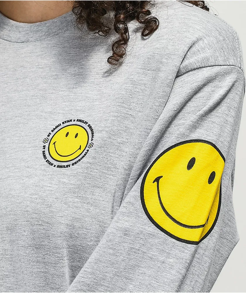 By Samii Ryan x Smiley Grey Long Sleeve T-Shirt