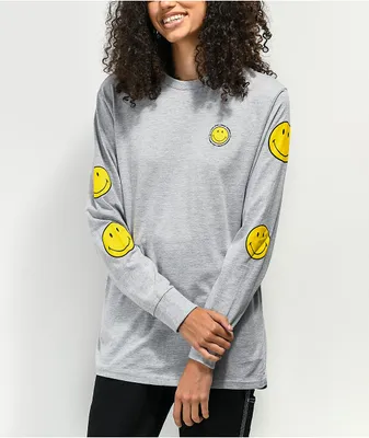 By Samii Ryan x Smiley Grey Long Sleeve T-Shirt