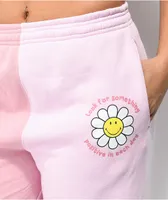 By Samii Ryan x Smiley Positive Pink Colorblock Sweatpants