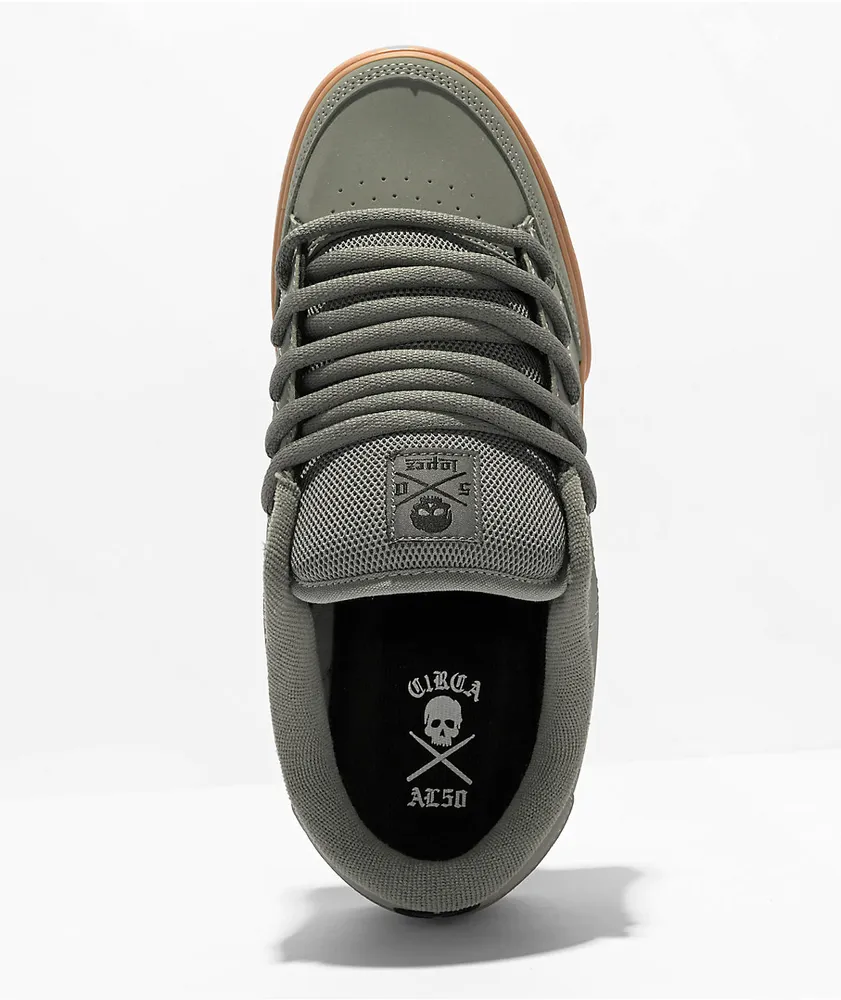 State Mercer Dark Grey Chambray & Gum Skate Shoes