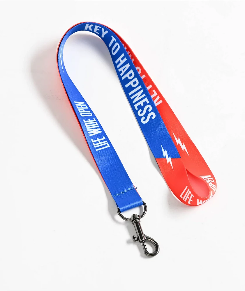 CBoysTV Key To Happiness Red & Blue Lanyard