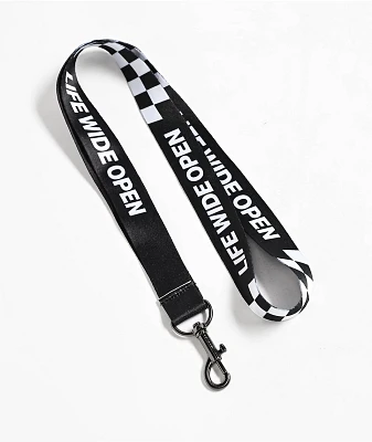 CBoysTV Life Wide Open Checkered White & Black Lanyard