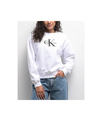 Calvin Klein Monologo White Crewneck Sweatshirt