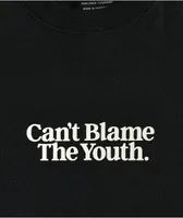 Can't Blame The Youth Serif Logo Black T-Shirt