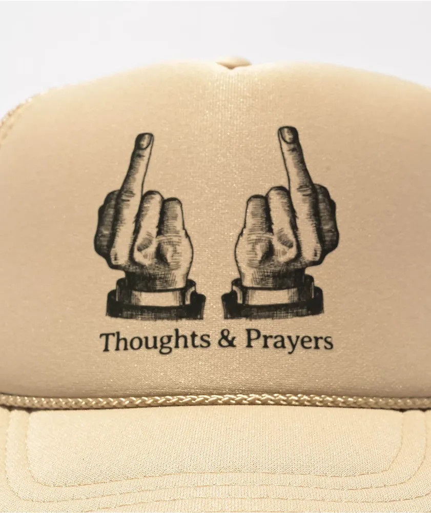Can't Blame The Youth Thoughts & Prayers Beige Trucker Hat