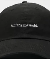 Can't Blame The Youth Unfuck The World Black Strapback Hat