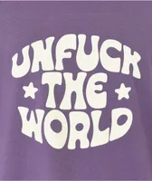 Can't Blame The Youth Unfuck The World Purple Wash T-Shirt