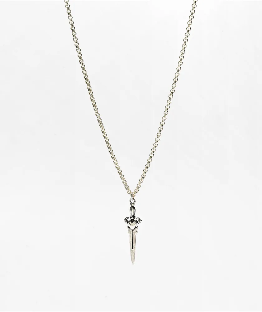 Gold dagger-cross necklace