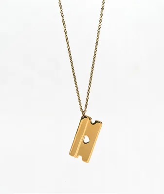 Candy Corpse Razor Blade 18" Gold Necklace