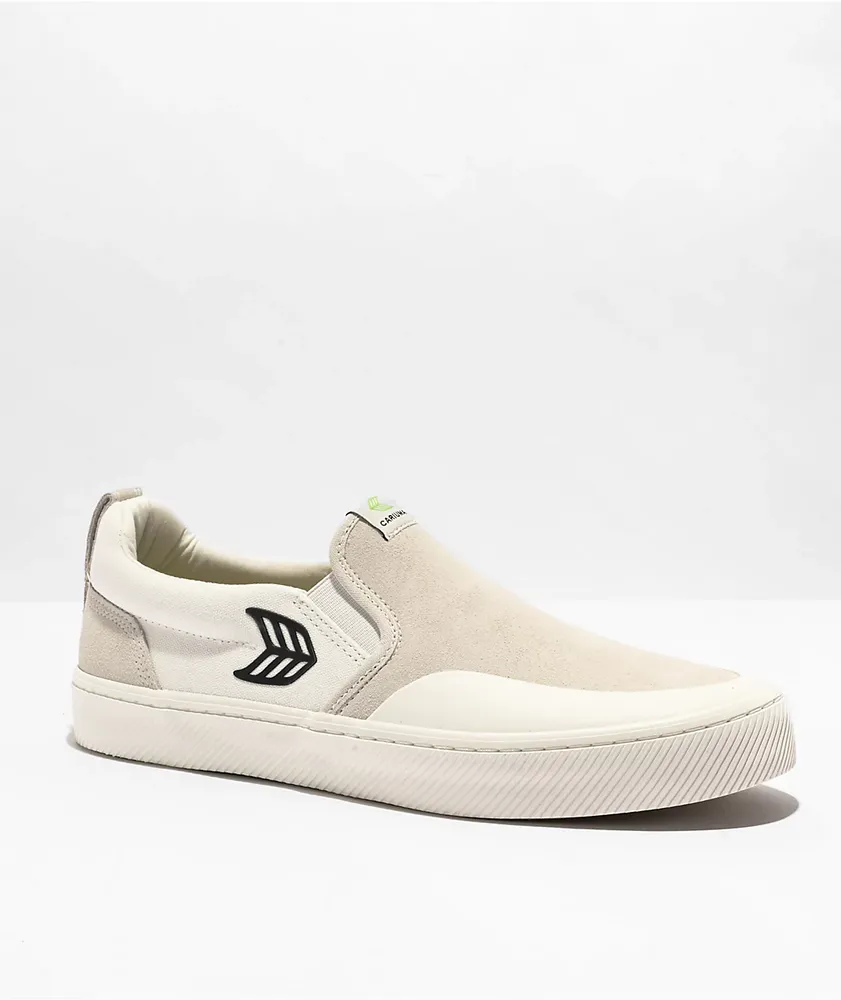 Cariuma Slip On Pro White & Vintage White Skate Shoes