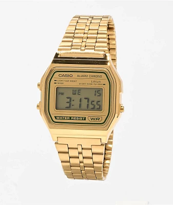 Casio A158WEGB-9AVT Vintage Gold & Green Digital Watch