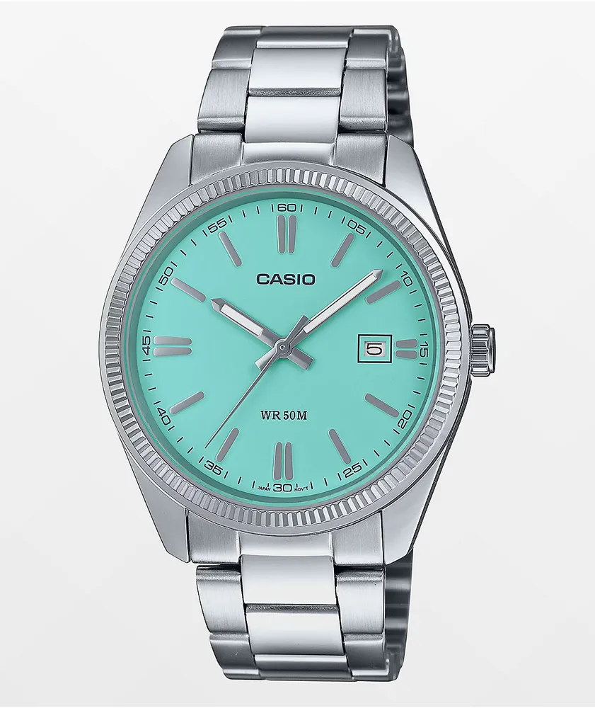 Casio AQ230A-2A2VT Silver & Teal Analog Watch