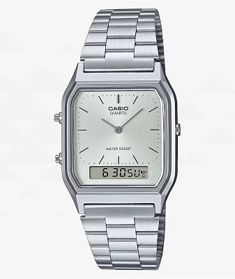 Casio AQ230A-7AVT Silver & White Analog Watch