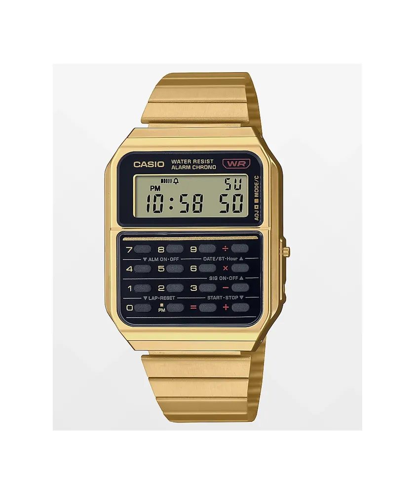 Casio CA500WEG-1AVT Vintage Gold & Black Calculator Watch