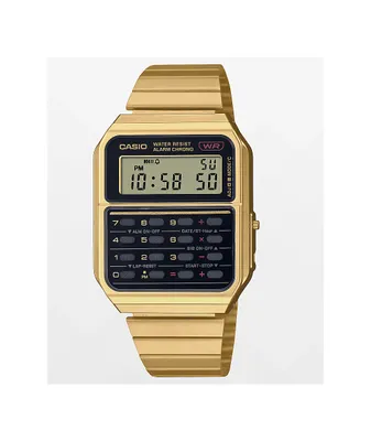 Casio CA500WEG-1AVT Vintage Gold & Black Calculator Watch