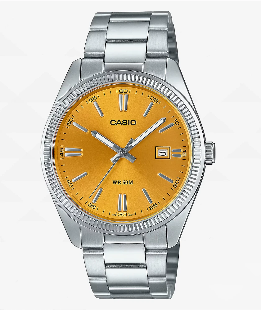 Casio MTP1302D-2AVT Silver & Blue Vintage Analog Watch