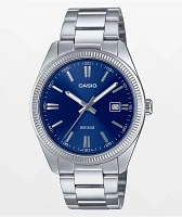 Casio MTP1302D-2AVT Silver & Blue Vintage Analog Watch