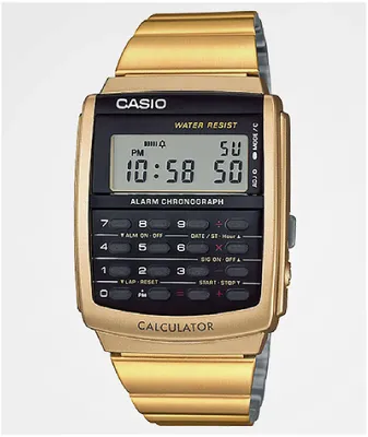 Casio Vintage Calculator Gold Watch