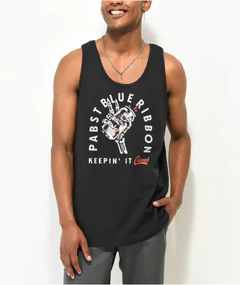 Casual Industrees x Pabst Keepin It Casual Black Tank Top