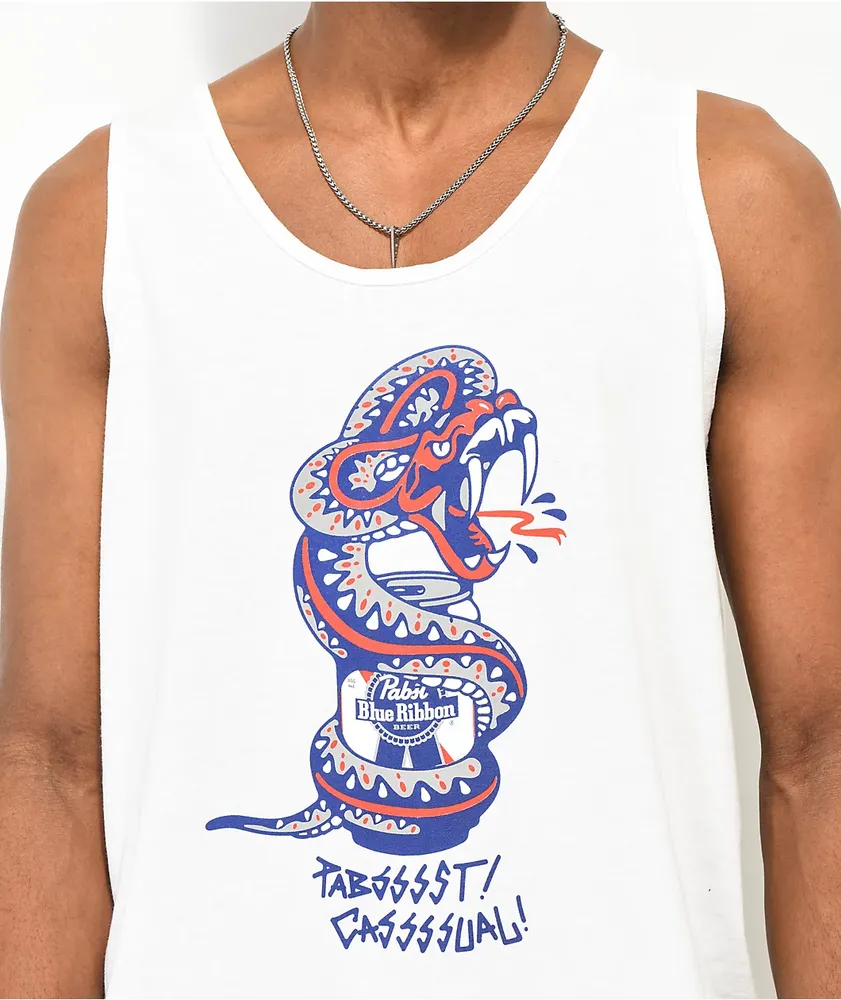 Casual Industrees x Pabst Pabsssst White Tank Top