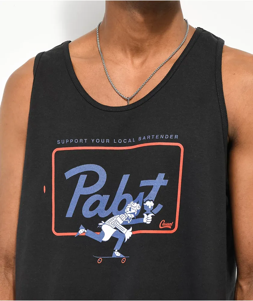 Casual Industrees x Pabst Skater Waiter Black Tank Top