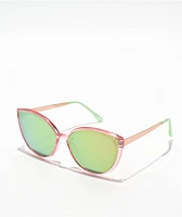 Cat Eye Pink & Green Sunglasses