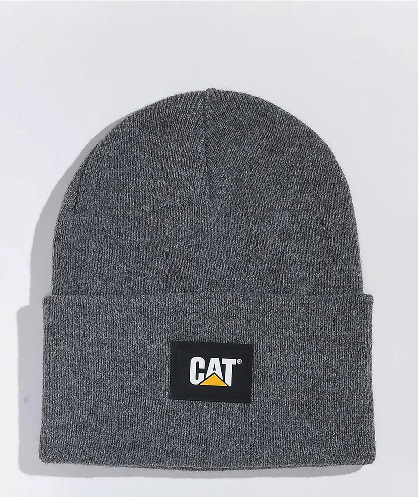 Caterpillar Dark Heather Grey Cuffed Beanie