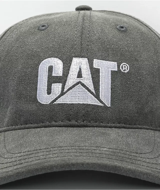 Caterpillar CAT Hat Cap Work Trucker Yellow Black Strapback Adjustable