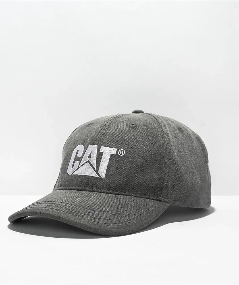 CAT Construction Hat Men Adjustable Strapback Caterpillar Solid Back Cotton  NEW