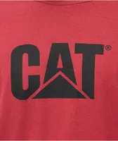 Caterpillar Original Fit Logo Maroon Long Sleeve T-Shirt