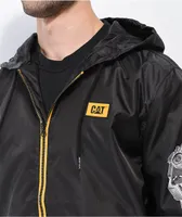 Caterpillar Schematics Black Windbreaker Jacket