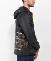 Caterpillar Schematics Black Windbreaker Jacket