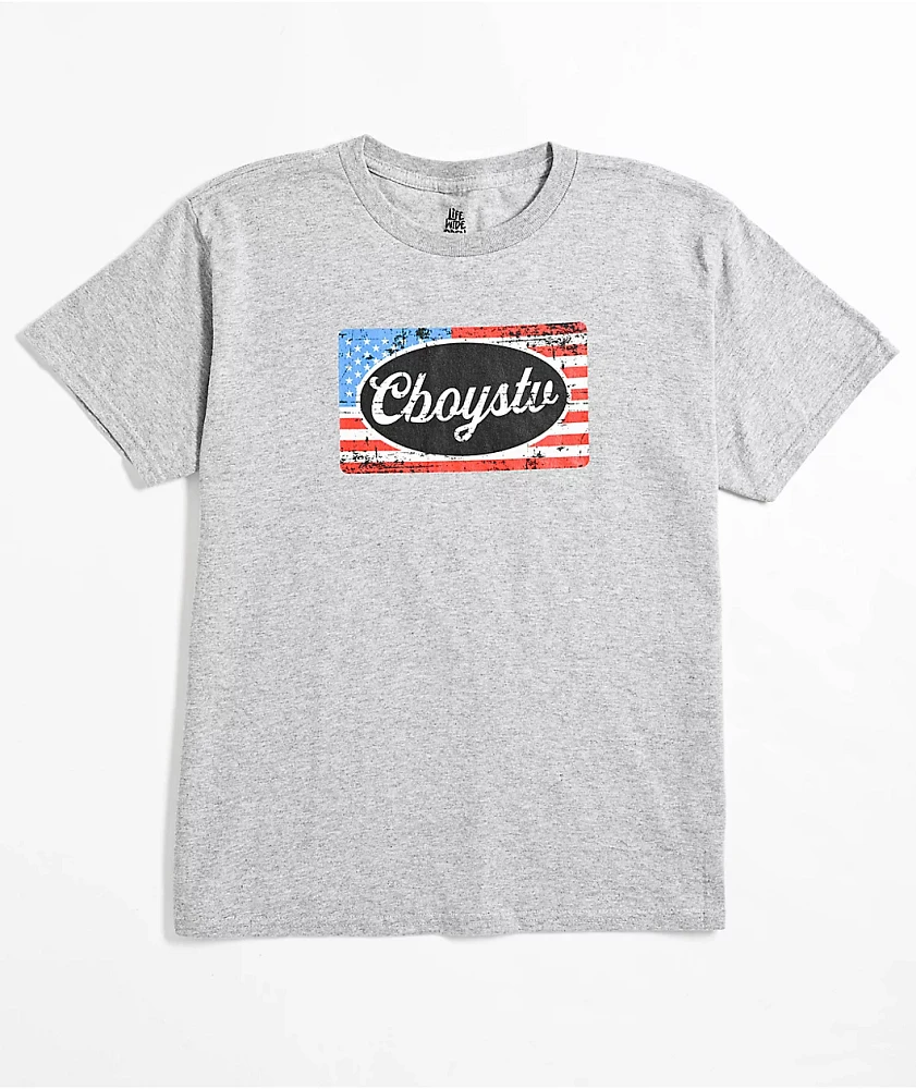 CboysTV Kids Stars & Bars Grey T-Shirt