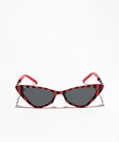 Chain Red Cat Eye Sunglasses