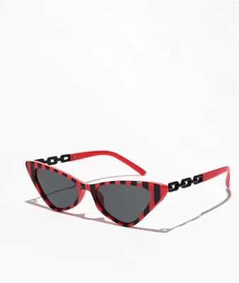 Chain Red Cat Eye Sunglasses