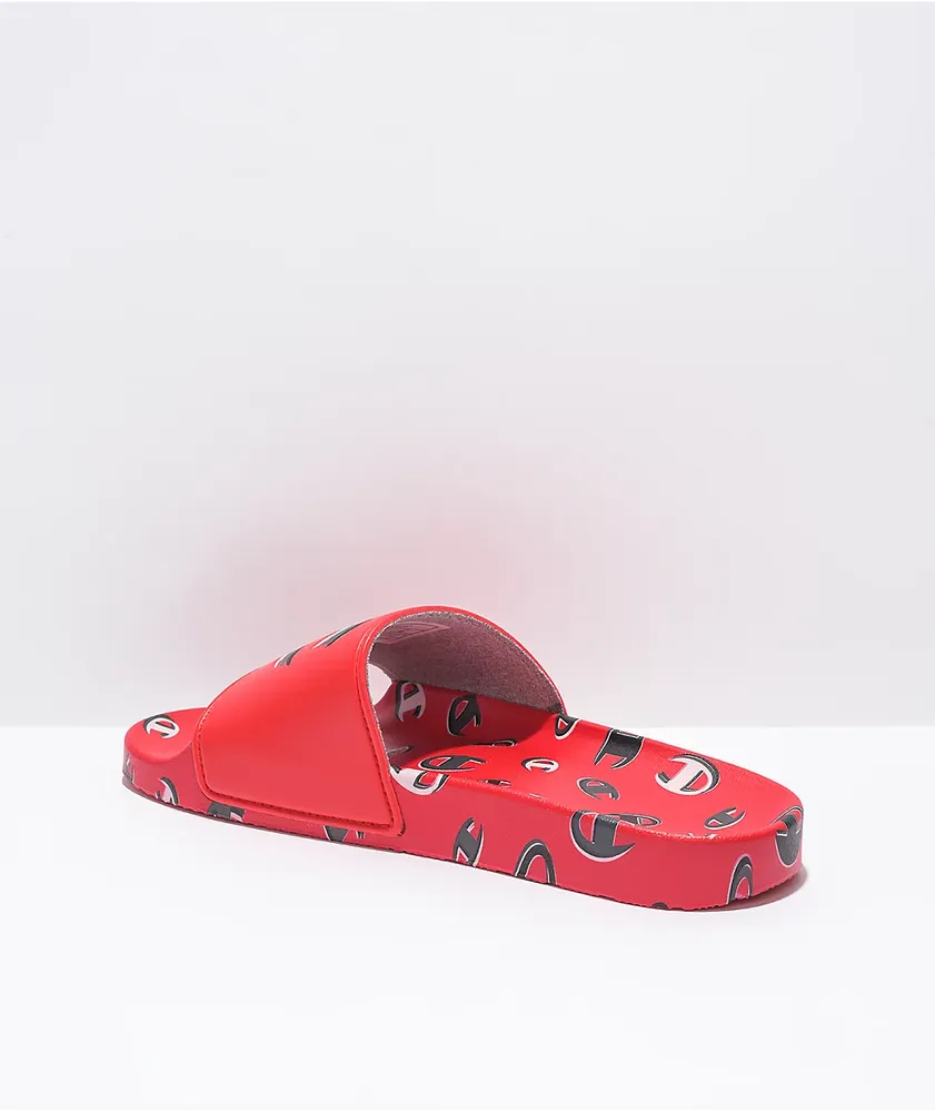 Champion 3Peat Red Slide Sandals