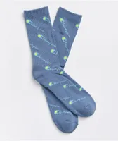 Champion All Over Print Wildflower Blue Crew Socks