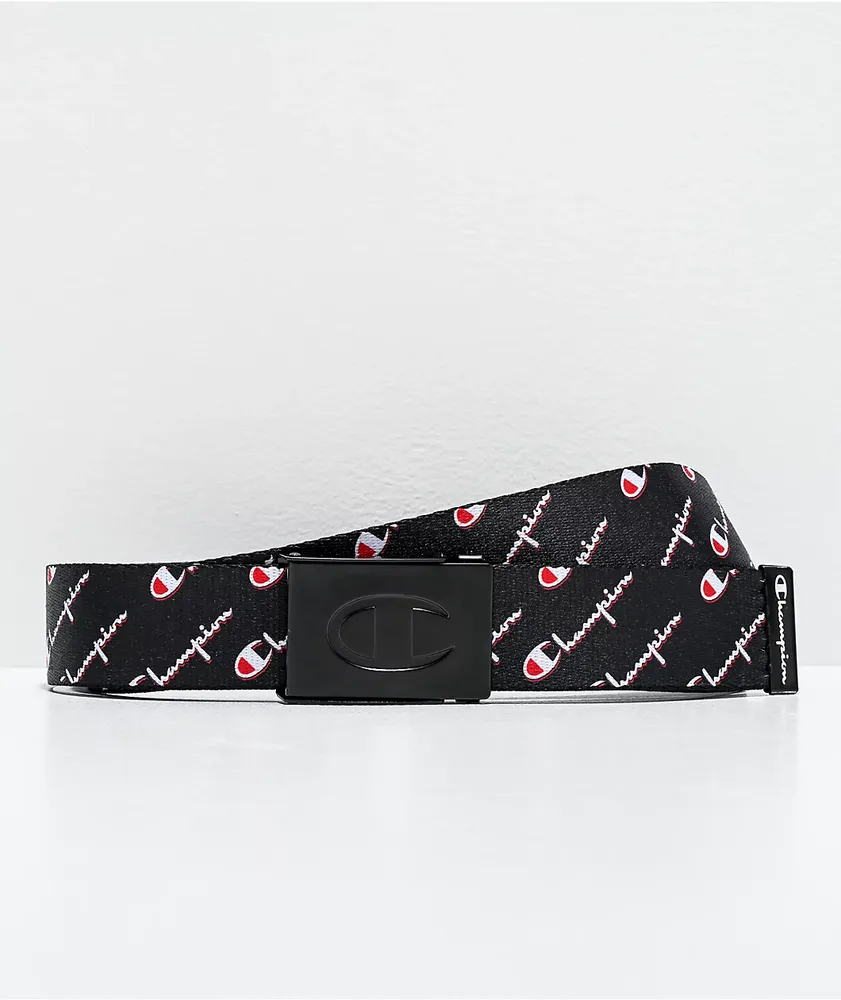 Champion Allover Print Black Web Belt