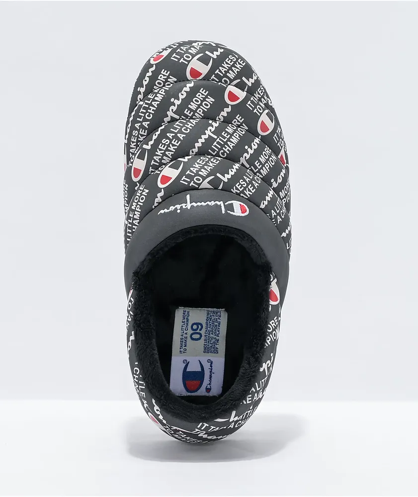 Champion Boys Varsity Reflective Black Slippers