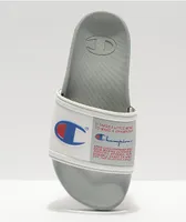 Champion CS Squish White & Grey Slide Sandals