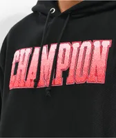 Champion Chenille Ombre Logo Reverse Weave Black Hoodie