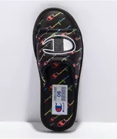 Champion Cozy Tozy Black & Rainbow Slippers