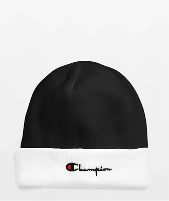 Champion Cuff Black & White Beanie