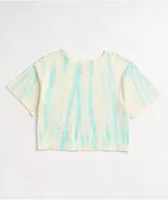 Champion Feather Dye Ice Fall & Cream Crop T-Shirt