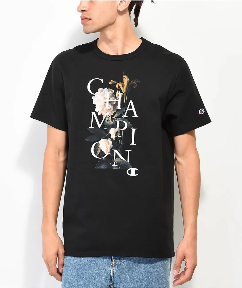 Champion Floral Peekaboo Black T-Shirt