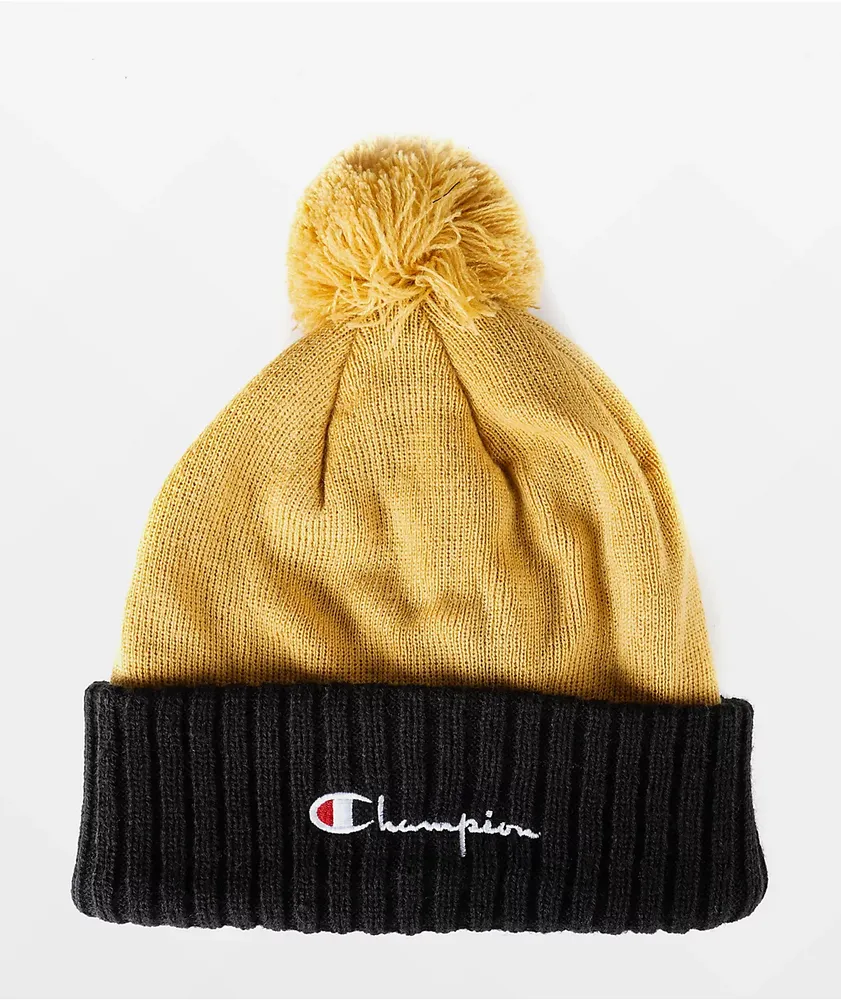 Champion Gold & Black Pom Beanie