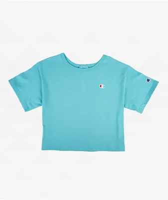 Champion Heritage C Blue Crop T-Shirt