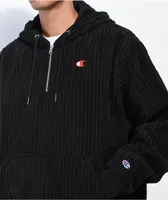 Champion Hi Pile Black Corduroy Fleece Hoodie