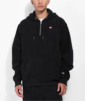 Champion Hi Pile Black Corduroy Fleece Hoodie