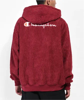 Champion Hi Pile Cardinal Corduroy Fleece Hoodie